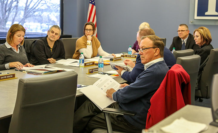 Board of Trustees during meeting