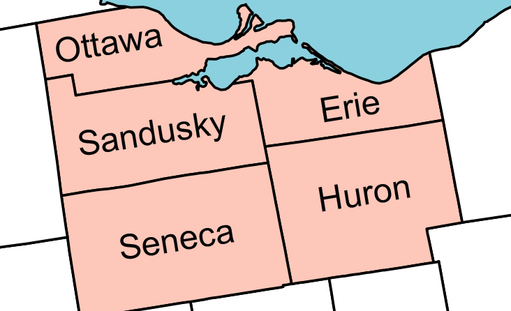 5 counties map