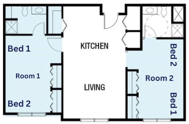 2 Bedroom, 2 Bath Apartment